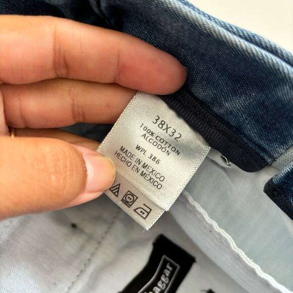 Women’s 90s Y2K Medium Wash Baggy Straight-Leg Jeans Elastic Waistband Size 38 - Picture 10 of 11